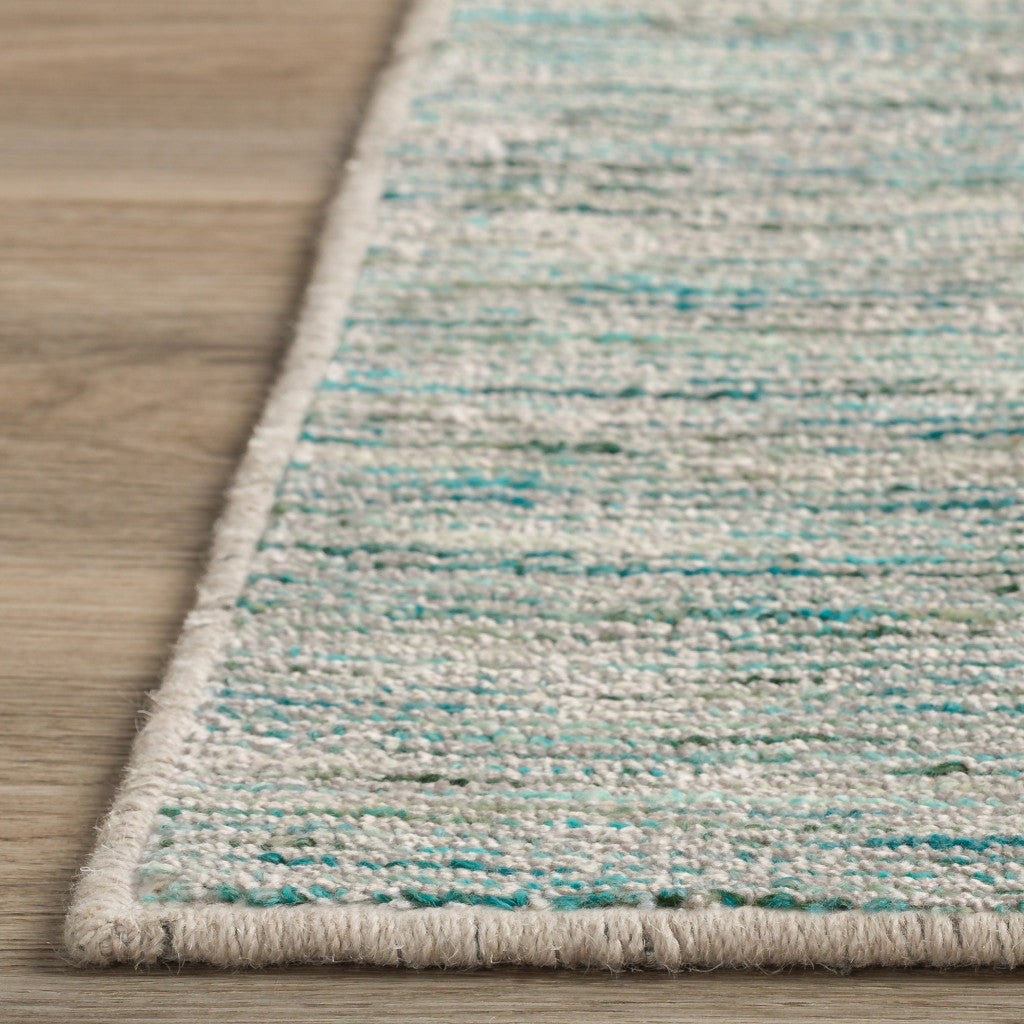 12' X 15' Green Wool Hand Loomed Handmade Area Rug