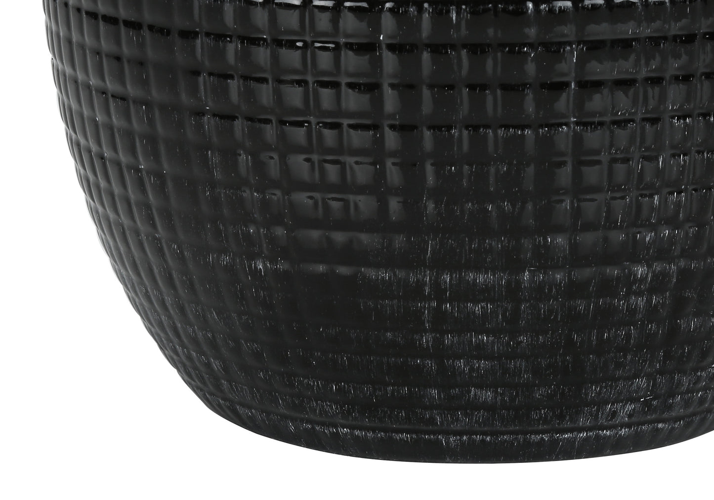 26" Black Ceramic Urn Table Lamp With Ivory Drum Shade