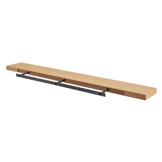 75" Natural Wooden Wall Mounted Floating Shelf