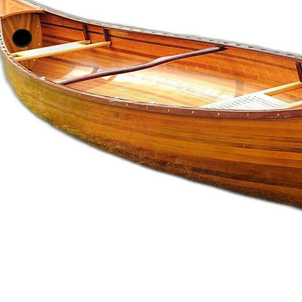 35.5" X 216" X 27" Wooden Canoe