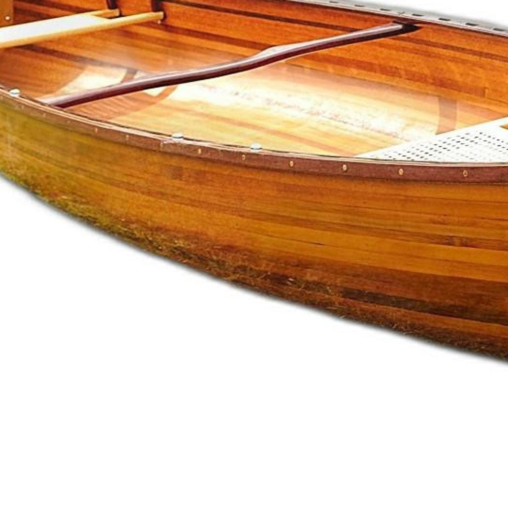 35.5" X 216" X 27" Wooden Canoe