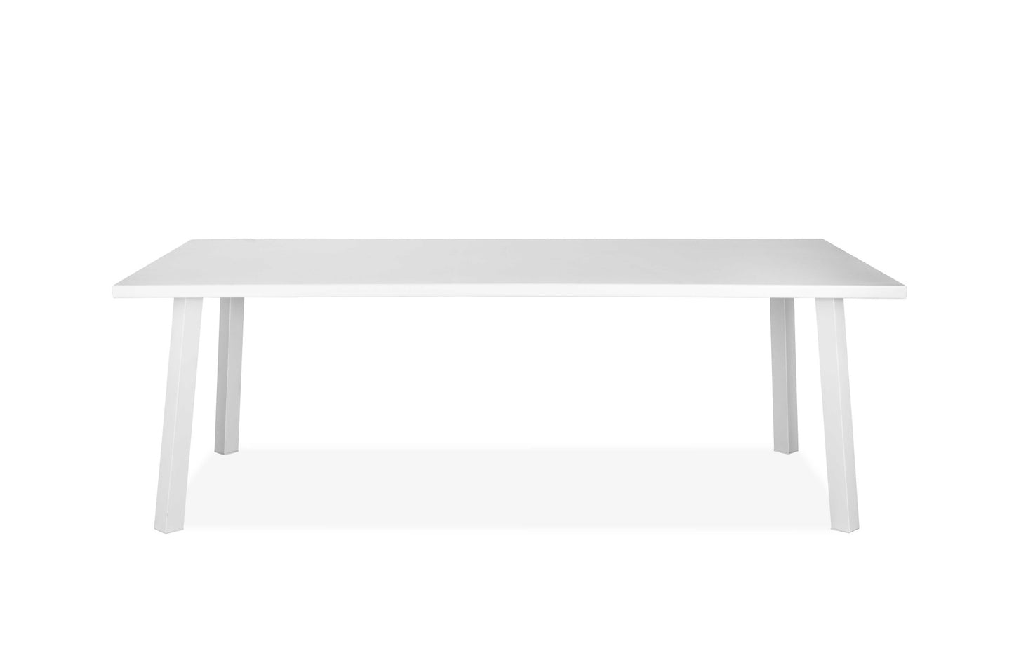 87" White Aluminum Outdoor Dining Table