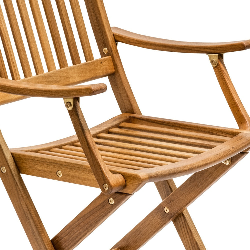 Brown Solid Wood Deck Chair