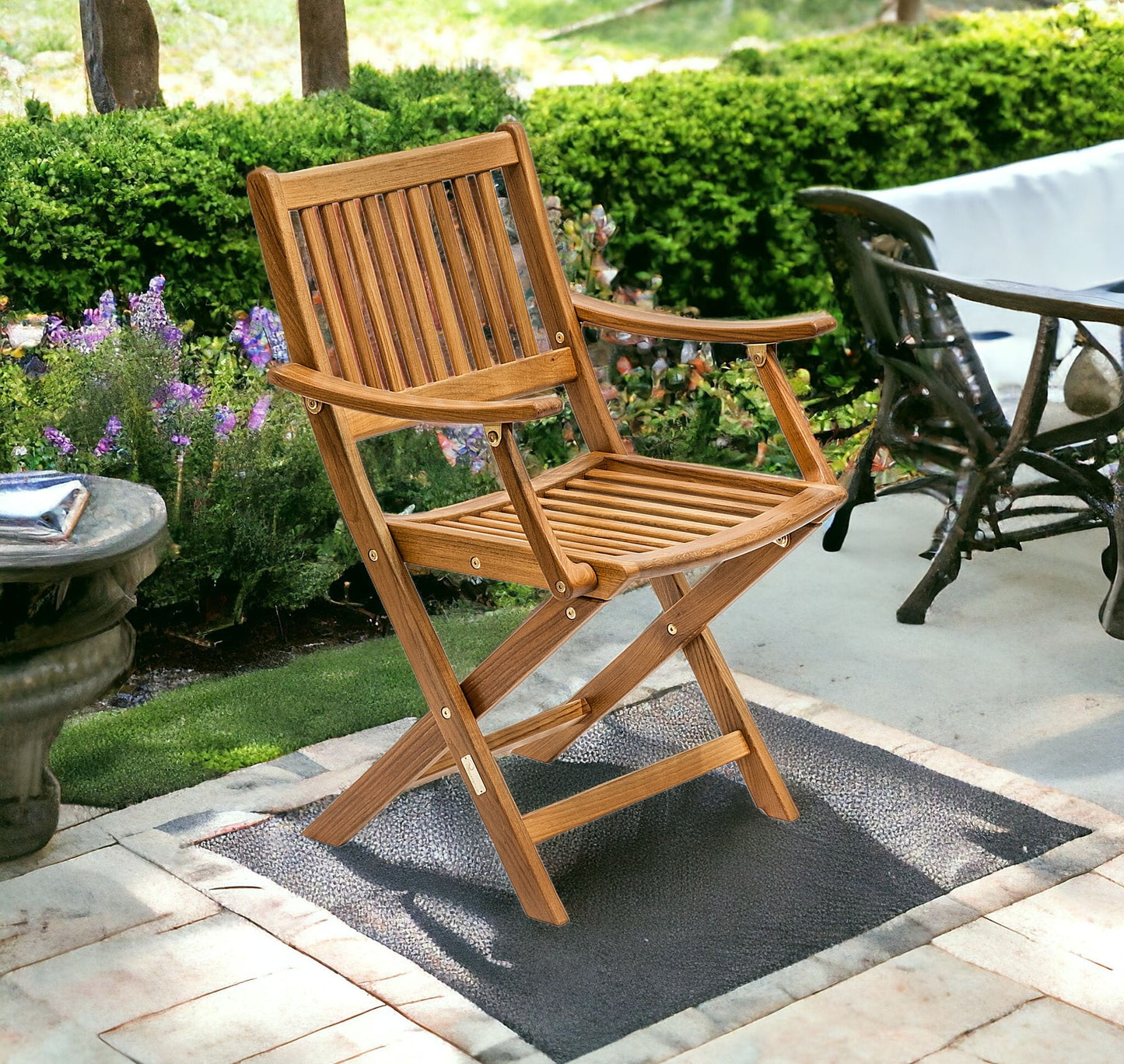 Brown Solid Wood Deck Chair