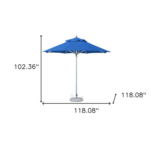 10' Blue Polyester Round Market Patio Umbrella