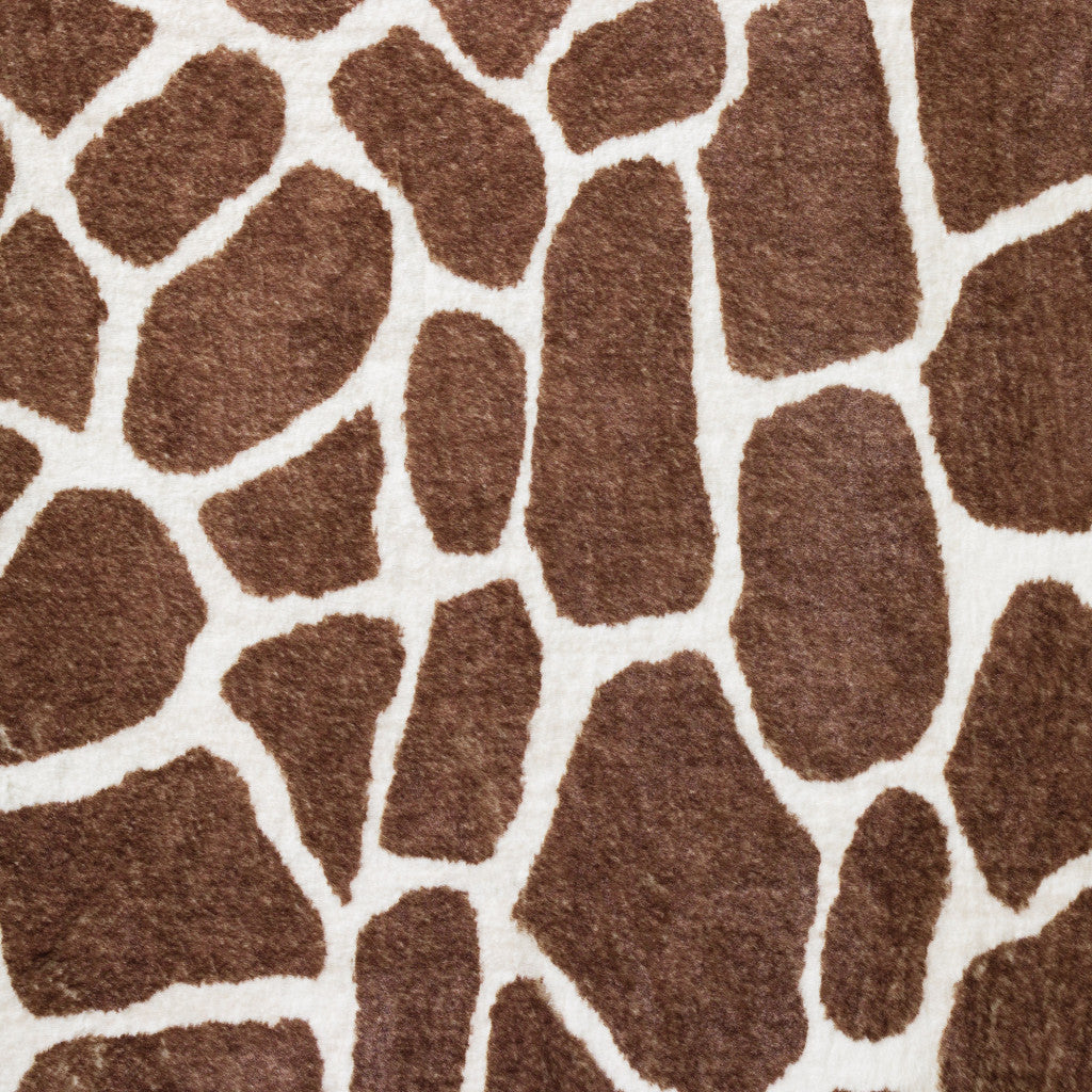 8' x 10' Brown Animal Print Shag Non Skid Area Rug