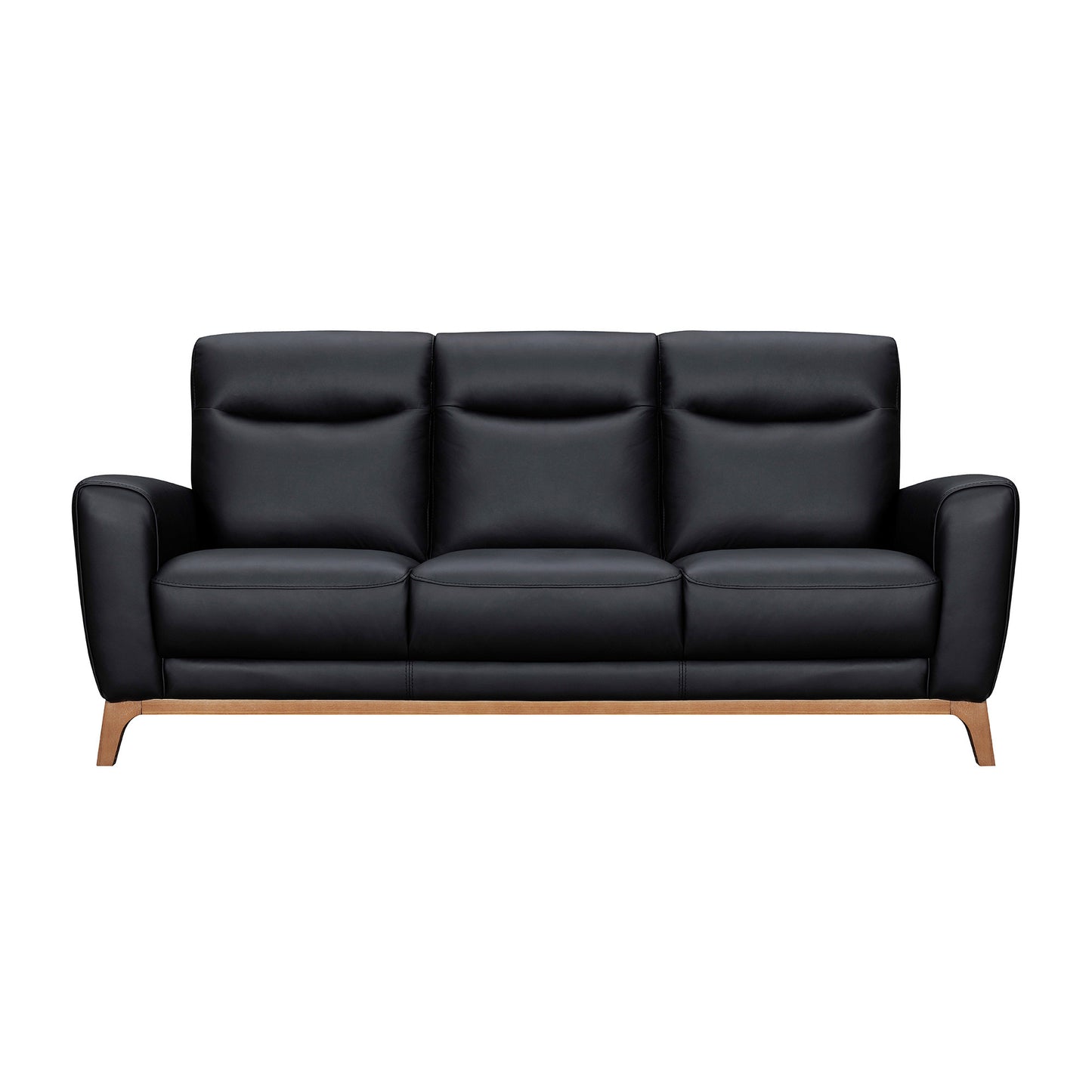 83" Black And Brown Leather Sofa