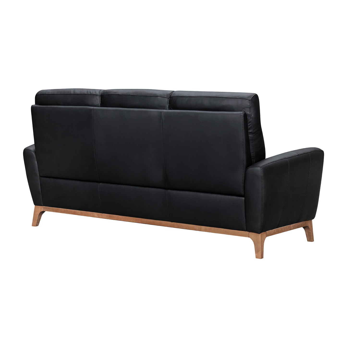 83" Black And Brown Leather Sofa