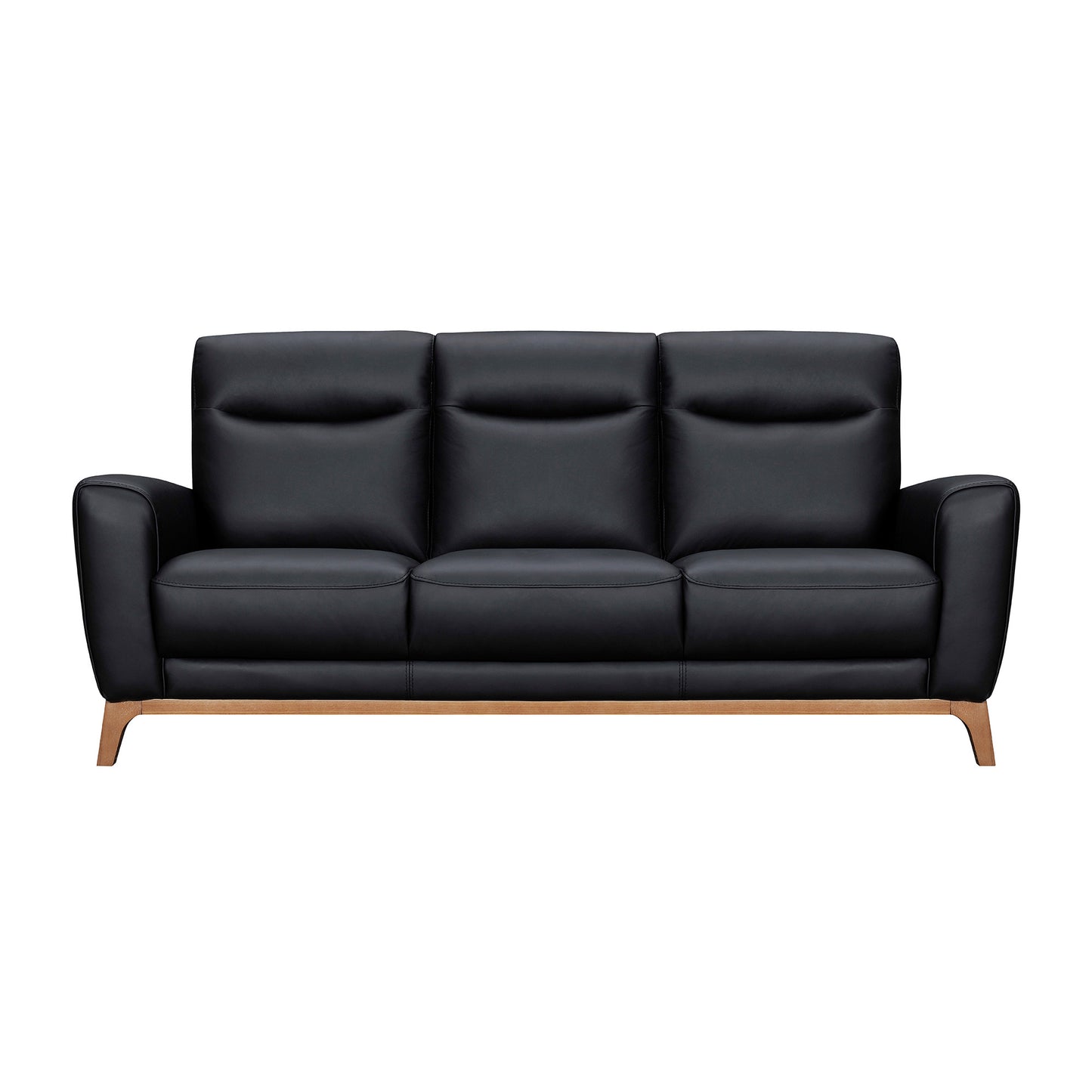 83" Black And Brown Leather Sofa